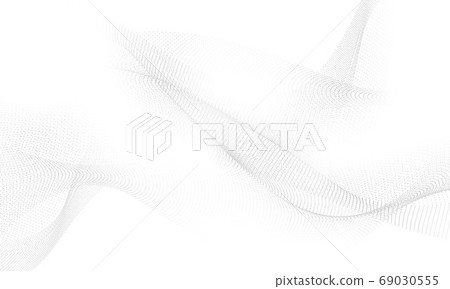 Abstract grey background poster with dynamic waves. particle technology network Vector illustration. 69030555