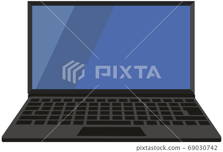 從前面看的便攜式計算機的插圖 從前面看的便攜式計算機的插圖 69030742