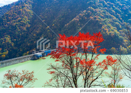 Takase Gorge, Omachi Dam Autumn Leaves [Nagano Prefecture] 69030853
