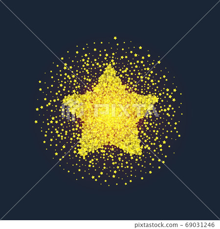 Golden star vector banner on the background. Gold Golden star vector banner on the background. Gold 69031246