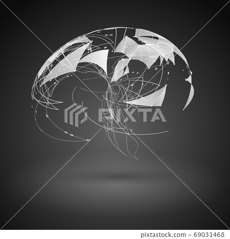 Abstract Geometric Polygonal Shape. Futuristic Abstract Geometric Polygonal Shape. Futuristic 69031468