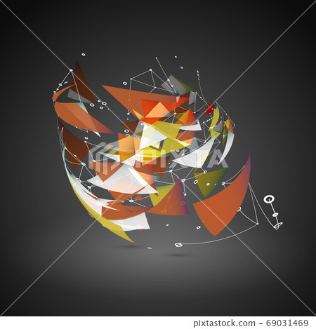 Abstract Geometric Polygonal Shape. Futuristic Abstract Geometric Polygonal Shape. Futuristic 69031469