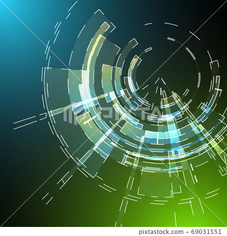 Techno Geometric Vector Circle Modern Science 69031551