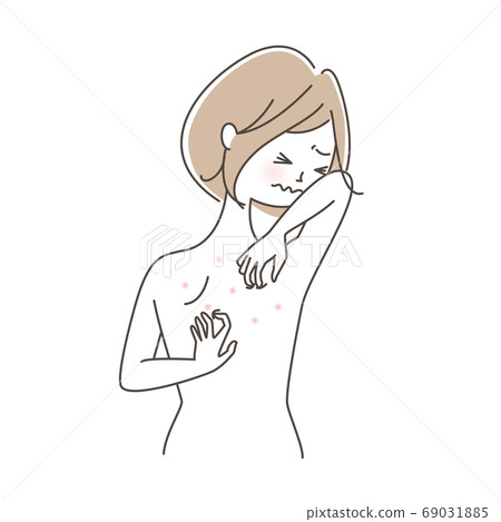 Woman scratching her back 69031885