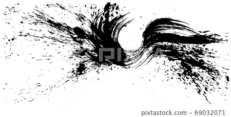 Ink splash hand-painted brush illustration 69032071