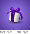 gift box with red bow 69032695