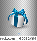gift box with red bow 69032696