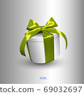 gift box with red bow 69032697