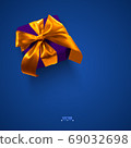 gift box with red bow 69032698