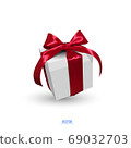 gift box with red bow 69032703