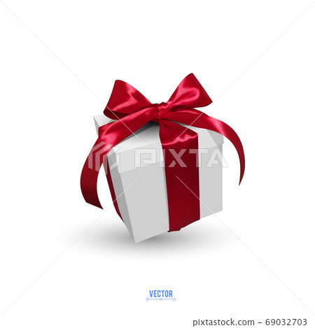 gift box with red bow gift box with red bow 69032703