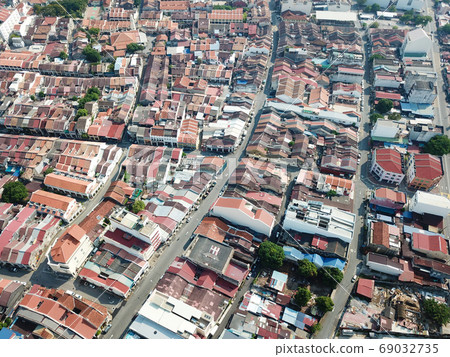 Aerial view rooftop of Georgetown. Less car movement 69032735