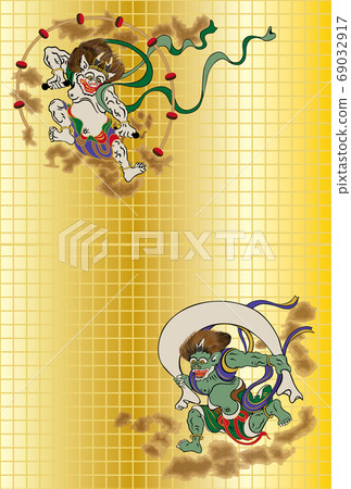 新年賀卡鳳津萊金圖折屏豎版 新年賀卡鳳津萊金圖折屏豎版 69032917