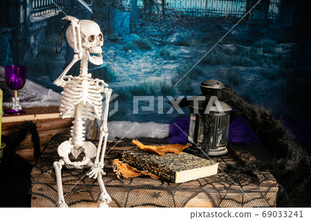 Halloween decoration with skeleton Halloween decoration with skeleton 69033241