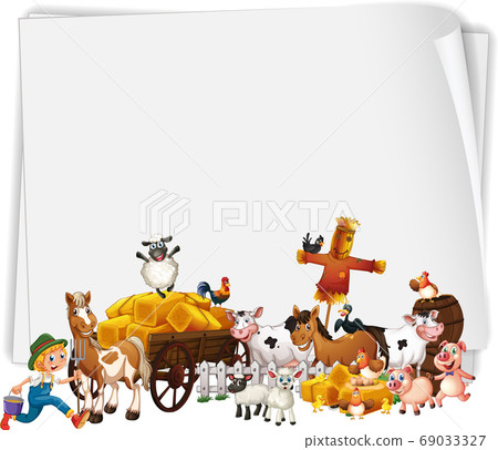 Animal farm with blank banner 69033327
