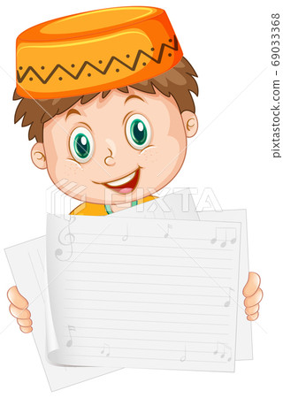 Blank sign template with muslim boy on white Blank sign template with muslim boy on white 69033368