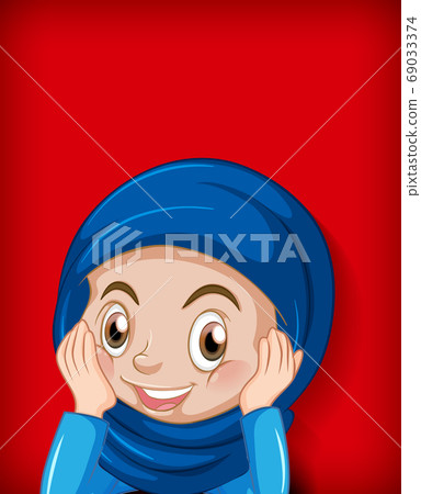Happy muslim girl cartoon character Happy muslim girl cartoon character 69033374