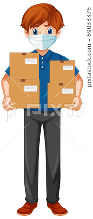 Delivery man wearing uniform Delivery man wearing uniform 69033376
