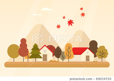 Autumn landscape vector illustration 69034550