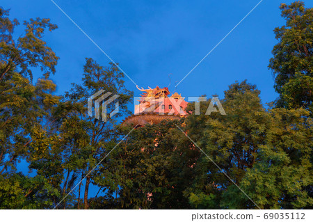 Wat Samphran or Chinese Dragon Temple in Sam Phran District in N 69035112