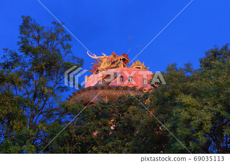 Wat Samphran or Chinese Dragon Temple in Sam Phran District in N 69035113