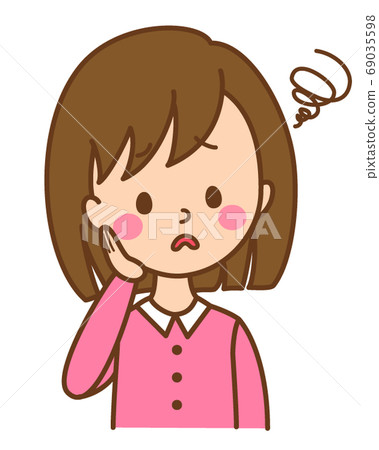 Illustration of a worried woman 69035598