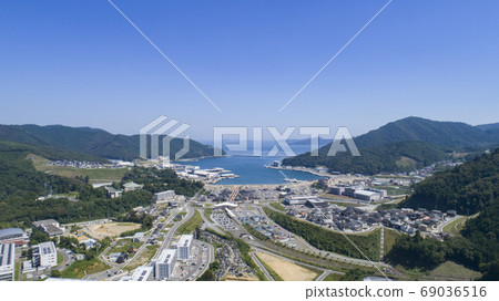 《Miyagi Prefecture》 Aerial view of Onagawa cityscape 69036516