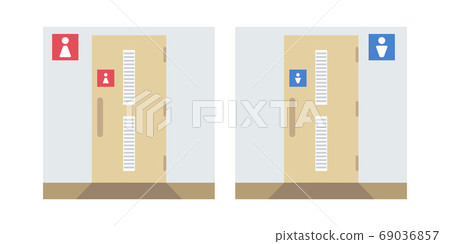 男女廁所門插圖(無線條) 男女廁所門插圖(無線條) 69036857