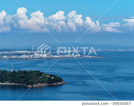 Scenery of Harima Nada seen from Cape Manyo in summer Murozu Akamatsuhana Scenery of Harima Nada seen from Cape Manyo in summer Murozu Akamatsuhana 69036867