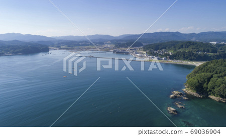 《Miyagi Prefecture》 Aerial view of Minamisanriku Townscape 2020.8 69036904