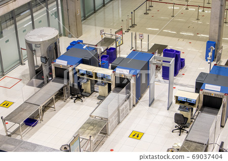 An empty checkpoint with scanners for control An empty checkpoint with scanners for control 69037404