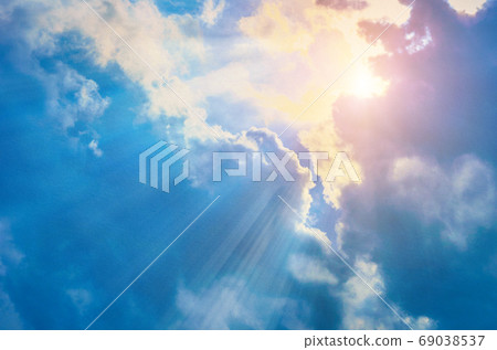 clouds on a textured vintage paper background, with retro stains clouds on a textured vintage paper background, with retro stains 69038537