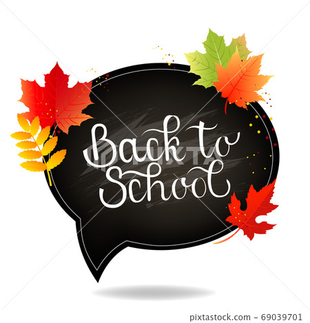 Autumn Poster With School Board And White Background 69039701