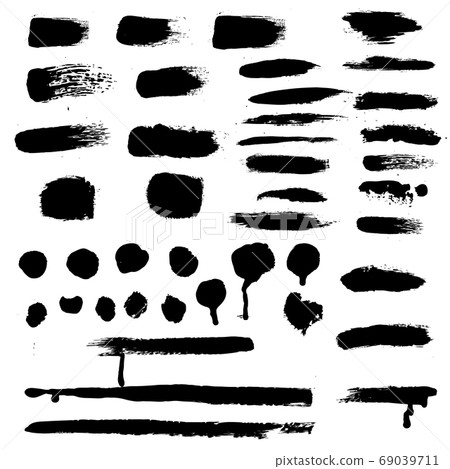 Black Blobs Big Set White Background 69039711