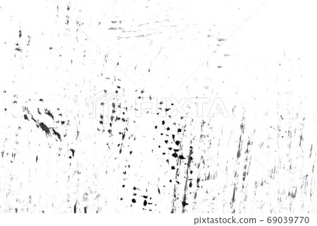 Abstract drops and smears of black acrylic paint. 69039770