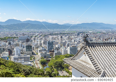 Matsuyama City, Ehime Prefecture: A view of Matsuyama City from the castle tower Matsuyama City, Ehime Prefecture: A view of Matsuyama City from the castle tower 69040405