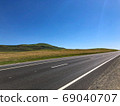 Mountain highway on a Sunny summer day with a blue sky.  69040707