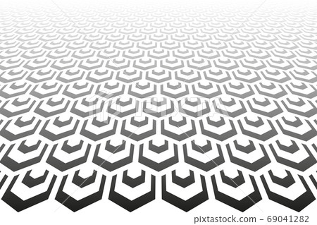 Abstract geometric hexagons pattern. Diminishing perspective. Abstract geometric hexagons pattern. Diminishing perspective. 69041282
