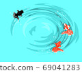 Illustration of a goldfish seen from above 69041283