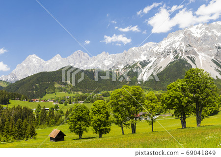 Dachstein and landscape near Ramsau, Austria Dachstein and landscape near Ramsau, Austria 69041849