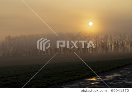 sunrise near Znojmo, South Moravia, Czech Republic sunrise near Znojmo, South Moravia, Czech Republic 69041870