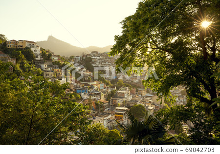 Colorful favela in Rio de Janeiro city, Brazil 69042703