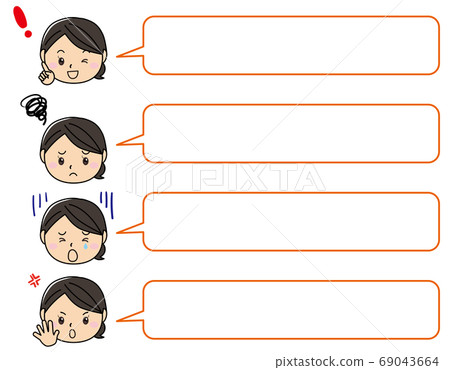 Girl 01_04 (female emotional expression / balloon set) Girl 01_04 (female emotional expression / balloon set) 69043664