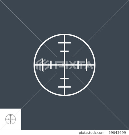 Aim Related Vector Thin Line Icon. Aim Related Vector Thin Line Icon. 69043699
