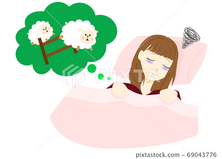 Insomnia female night counting sheep Insomnia female night counting sheep 69043776