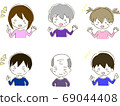 Three generation family set hand drawn 69044408