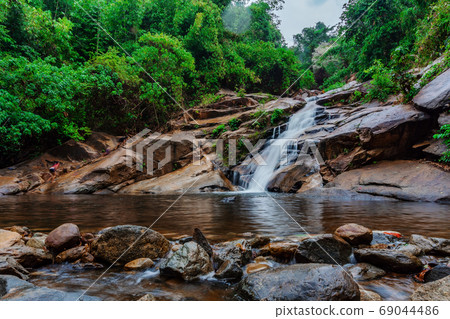 Water fall in forest with green tree nature Water fall in forest with green tree nature 69044486