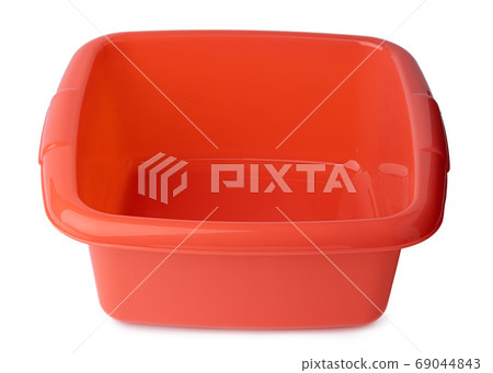 New plastic bright basin isolated on white New plastic bright basin isolated on white 69044843
