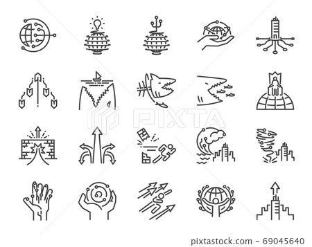 Disruption line icon set. Included the icons as digital disrupt, business disrupted, technology, growth, startup, and more. Disruption line icon set. Included the icons as digital disrupt, business disrupted, technology, growth, startup, and more. 69045640