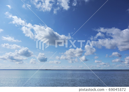 Beautiful Belarus skyscape lake, water, cloudy sky 69045872